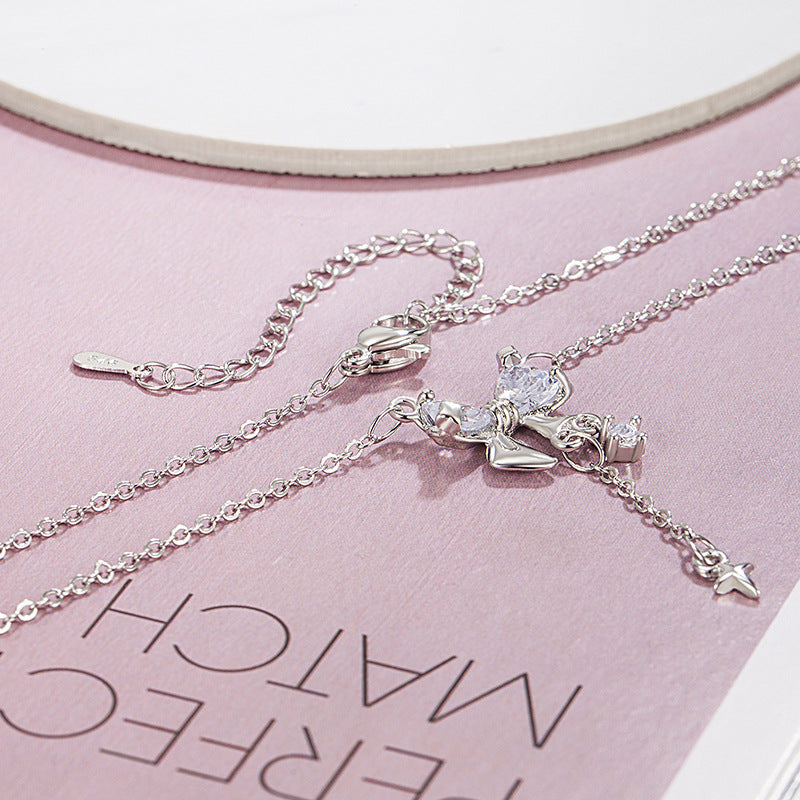 Wholesale Bow Tassel Star Copper Necklace